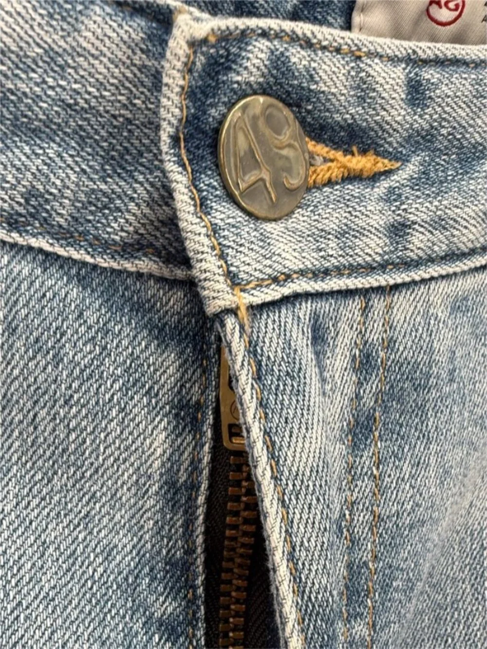 AG Adriano Goldschmied The Mari High Rise Straight Jean Raw Hem 2-Tone 28R - Picture 2 of 11